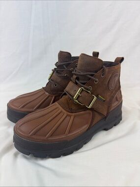 Polo Ralph Lauren Men's Oslo Low Waterproof Leather & Suede Buckle Boots